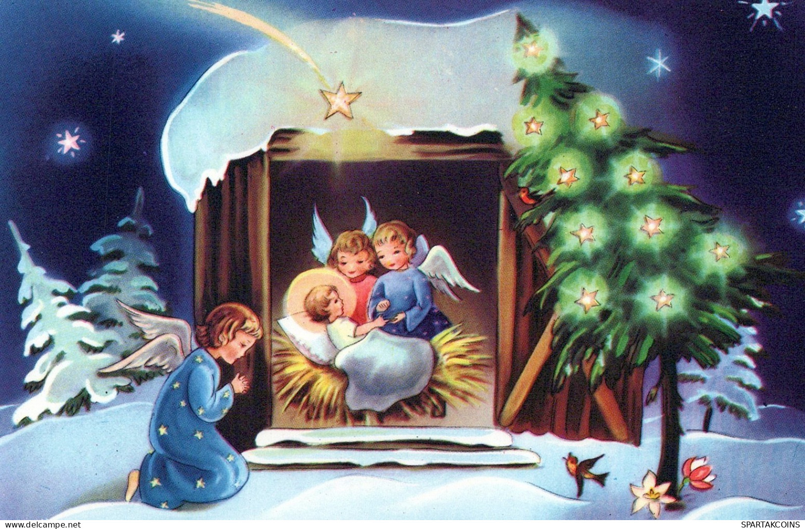 ENGEL WEIHNACHTSFERIEN Vintage Ansichtskarte Postkarte CPSMPF #PAG740.DE - Anges