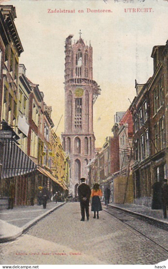 481857Utrecht, Zadelstraat En Domtoren. 1913, (zie Hoeken) - Utrecht