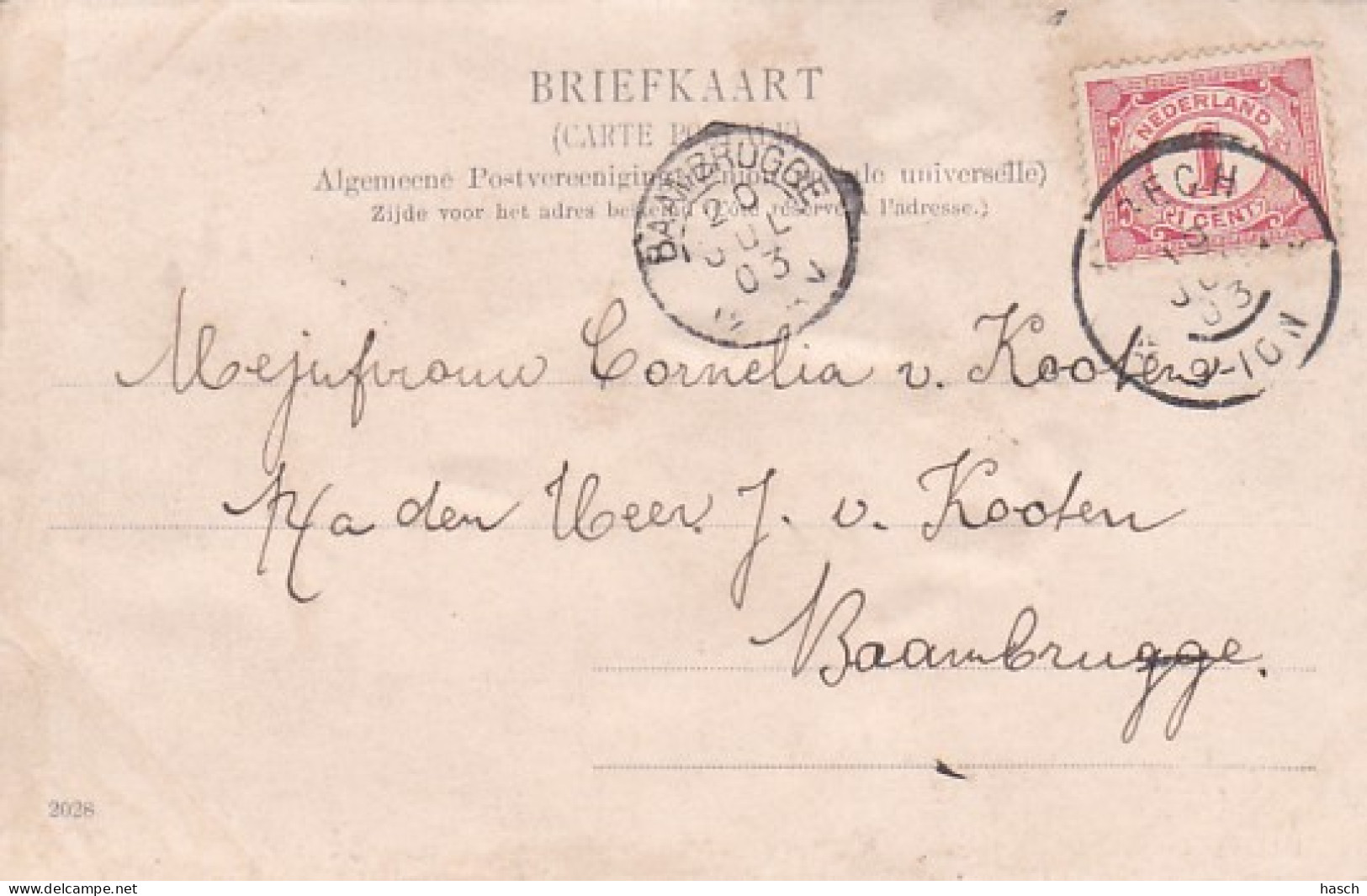 481859Utrecht. Schoolstraat. (poststempel 1903)(achterkant Is Wat Bobbelig) - Utrecht