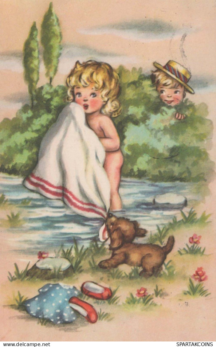 ENFANTS ENFANTS Scène S Paysages Vintage Carte Postale CPSMPF #PKG770.FR - Scene & Paesaggi