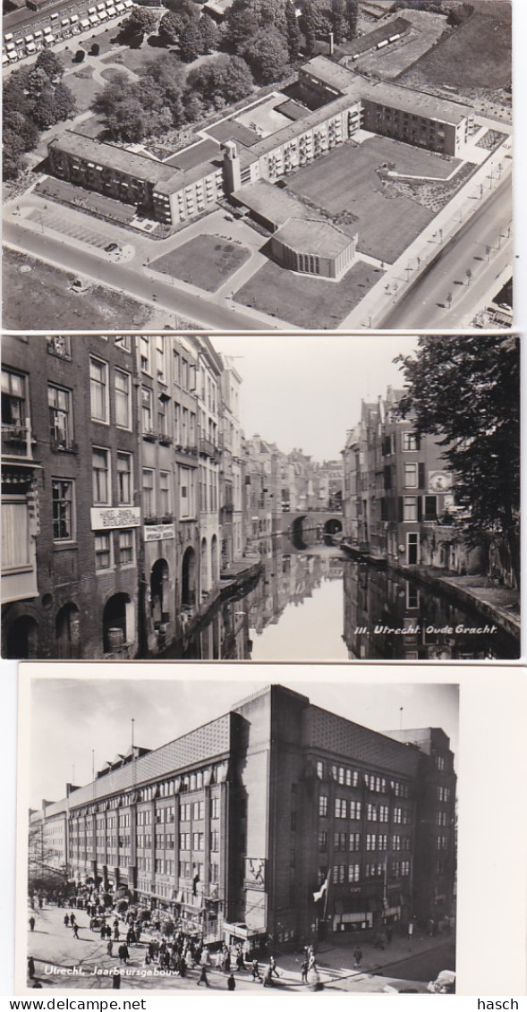 481896Utrecht, Jaarbeursgebouw, Oude Gracht, Huize Henriëtte. (3 Foto Kaarten) - Utrecht