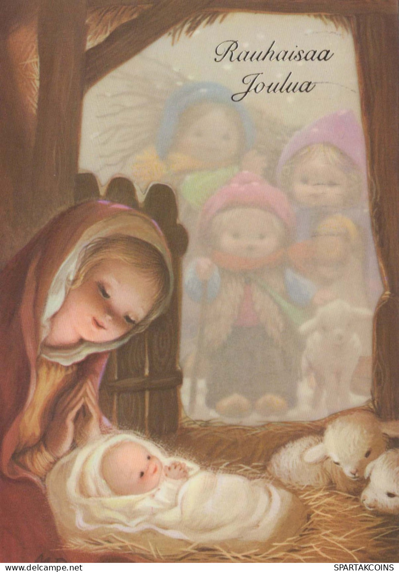 Vierge Marie Madone Bébé JÉSUS Religion Vintage Carte Postale CPSM #PBQ043.FR - Vierge Marie & Madones