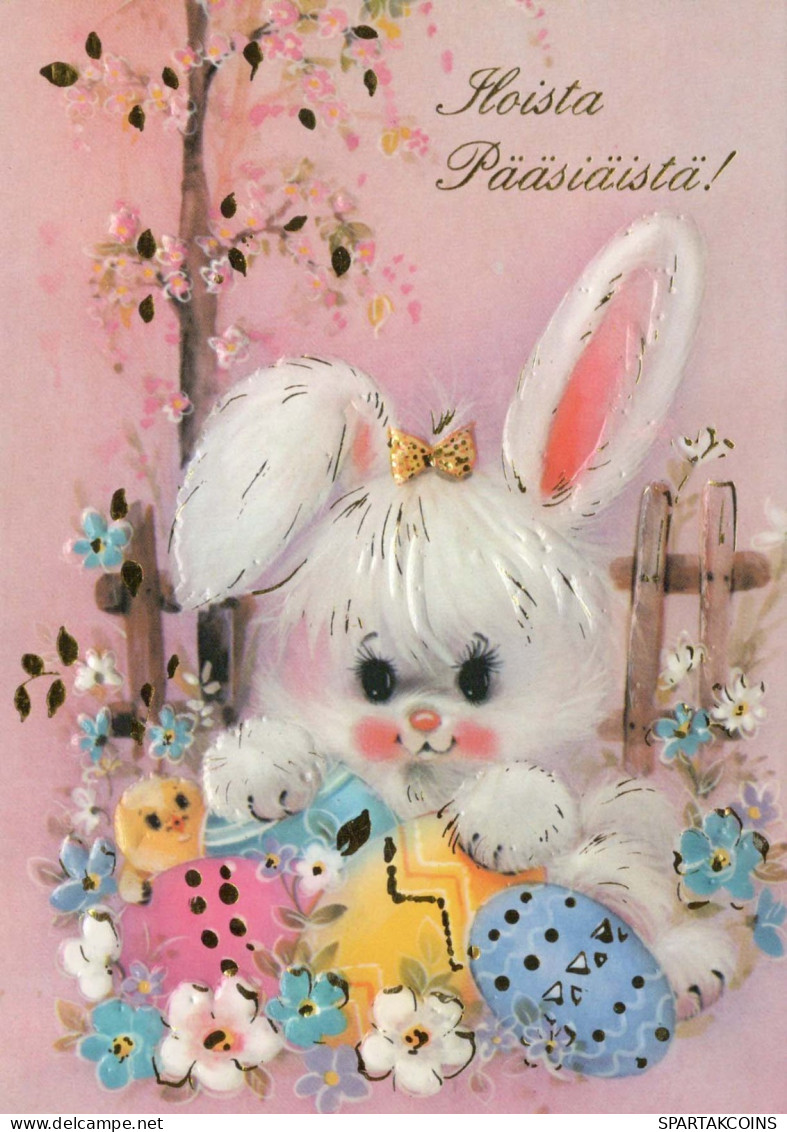 PÂQUES LAPIN ŒUF Vintage Carte Postale CPSM #PBO462.FR - Easter