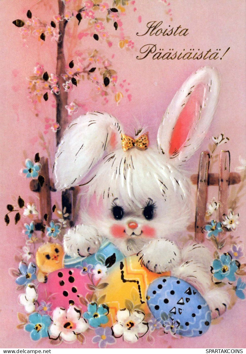 PÂQUES LAPIN ŒUF Vintage Carte Postale CPSM #PBO462.FR - Pâques