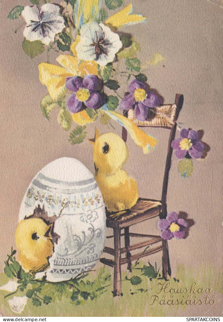 PÂQUES POULET ŒUF Vintage Carte Postale CPSM #PBO653.FR - Easter