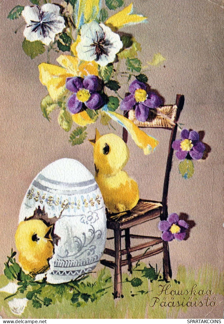 PÂQUES POULET ŒUF Vintage Carte Postale CPSM #PBO653.FR - Easter