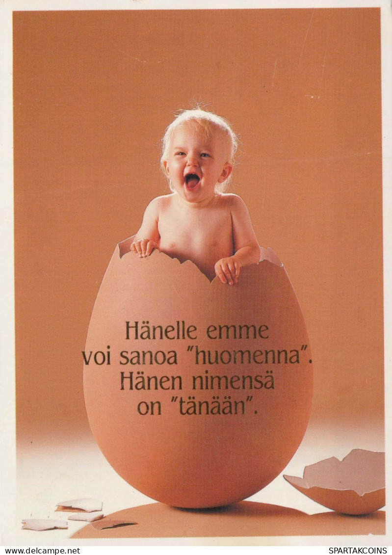 PÂQUES ENFANTS ŒUF Vintage Carte Postale CPSM #PBO271.FR - Easter