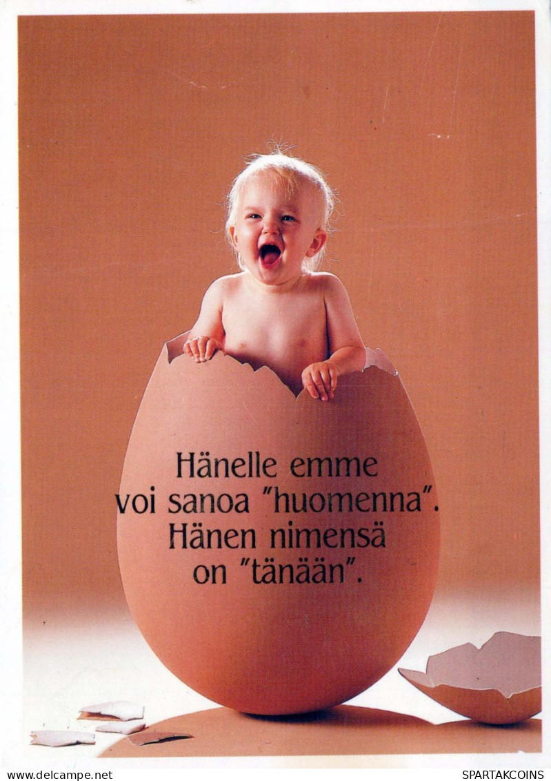 PÂQUES ENFANTS ŒUF Vintage Carte Postale CPSM #PBO271.FR - Pâques