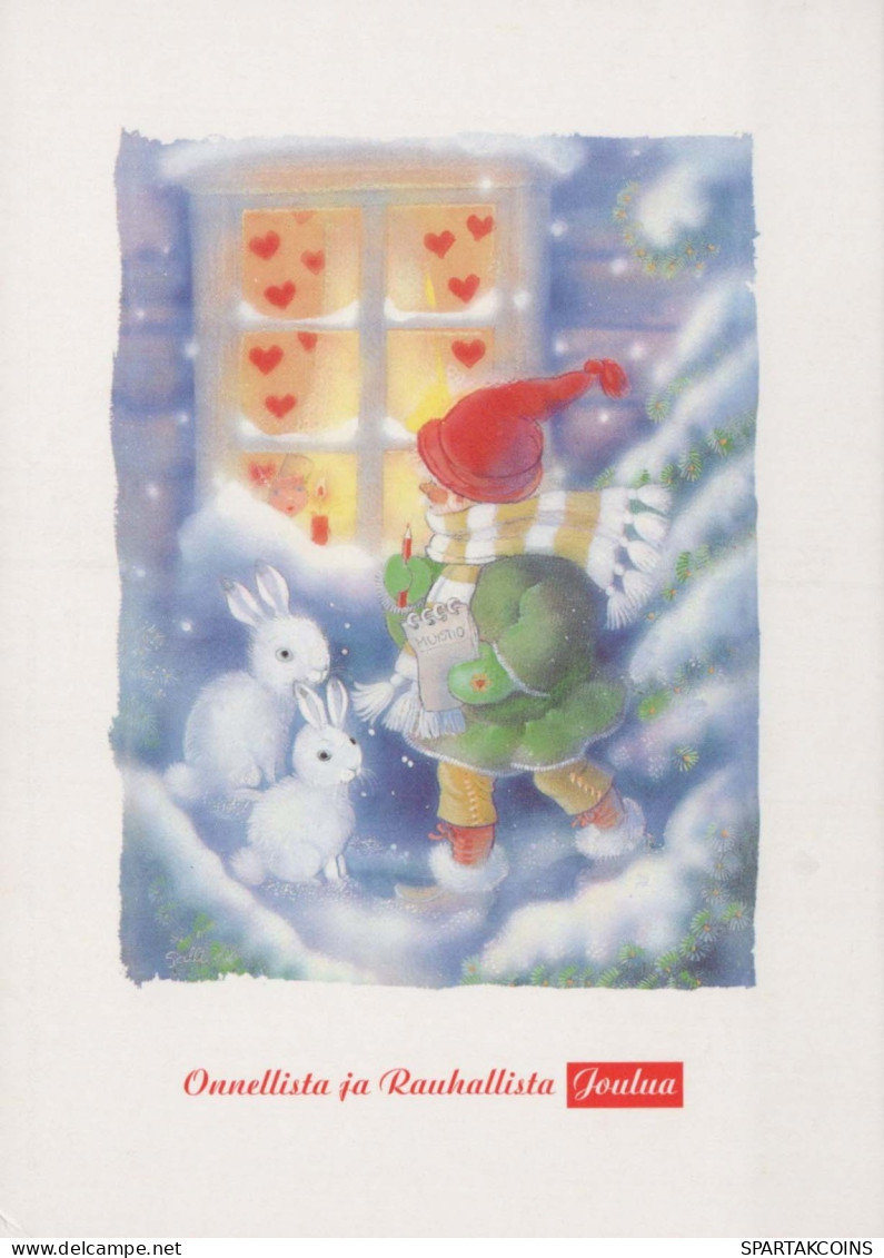 Bonne Année Noël GNOME Vintage Carte Postale CPSM #PBM107.FR - Año Nuevo