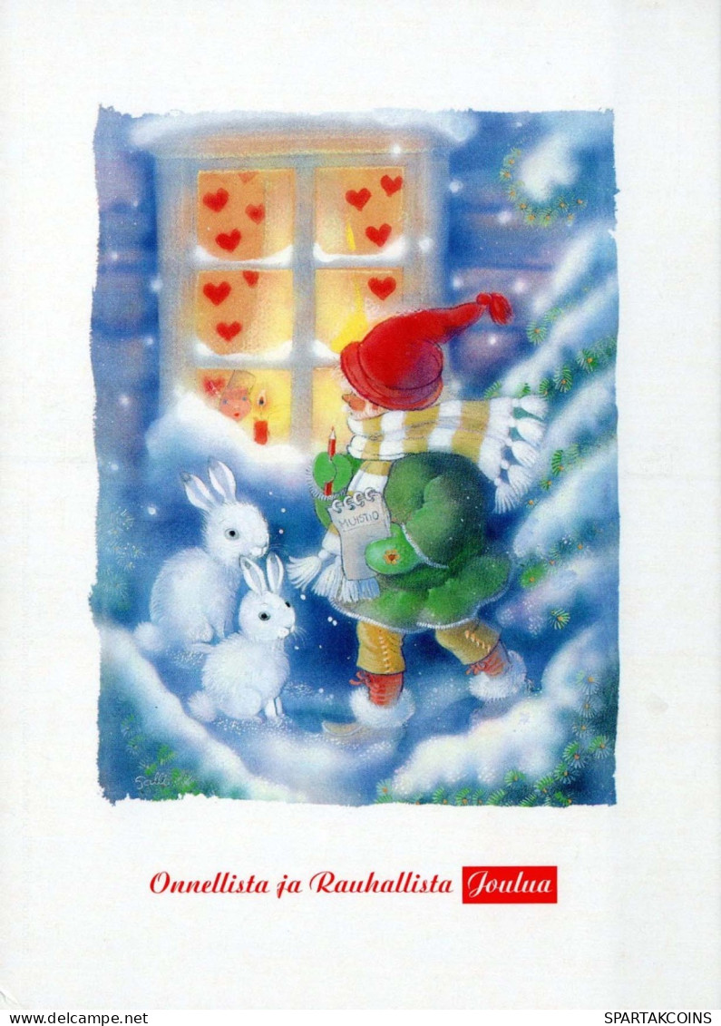 Bonne Année Noël GNOME Vintage Carte Postale CPSM #PBM107.FR - Año Nuevo