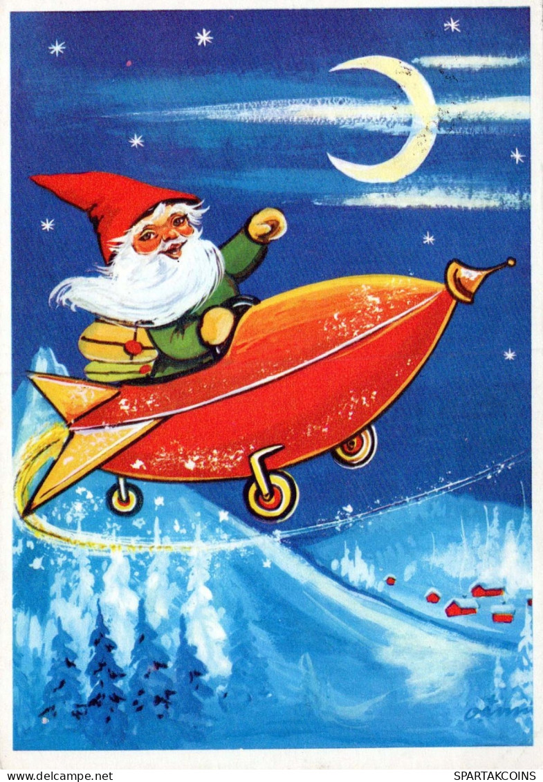 PÈRE NOËL Bonne Année Noël Vintage Carte Postale CPSM #PBL543.FR - Santa Claus