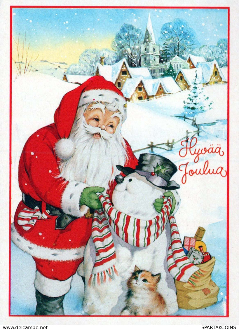 PÈRE NOËL Bonne Année Noël Vintage Carte Postale CPSM #PBL348.FR - Santa Claus