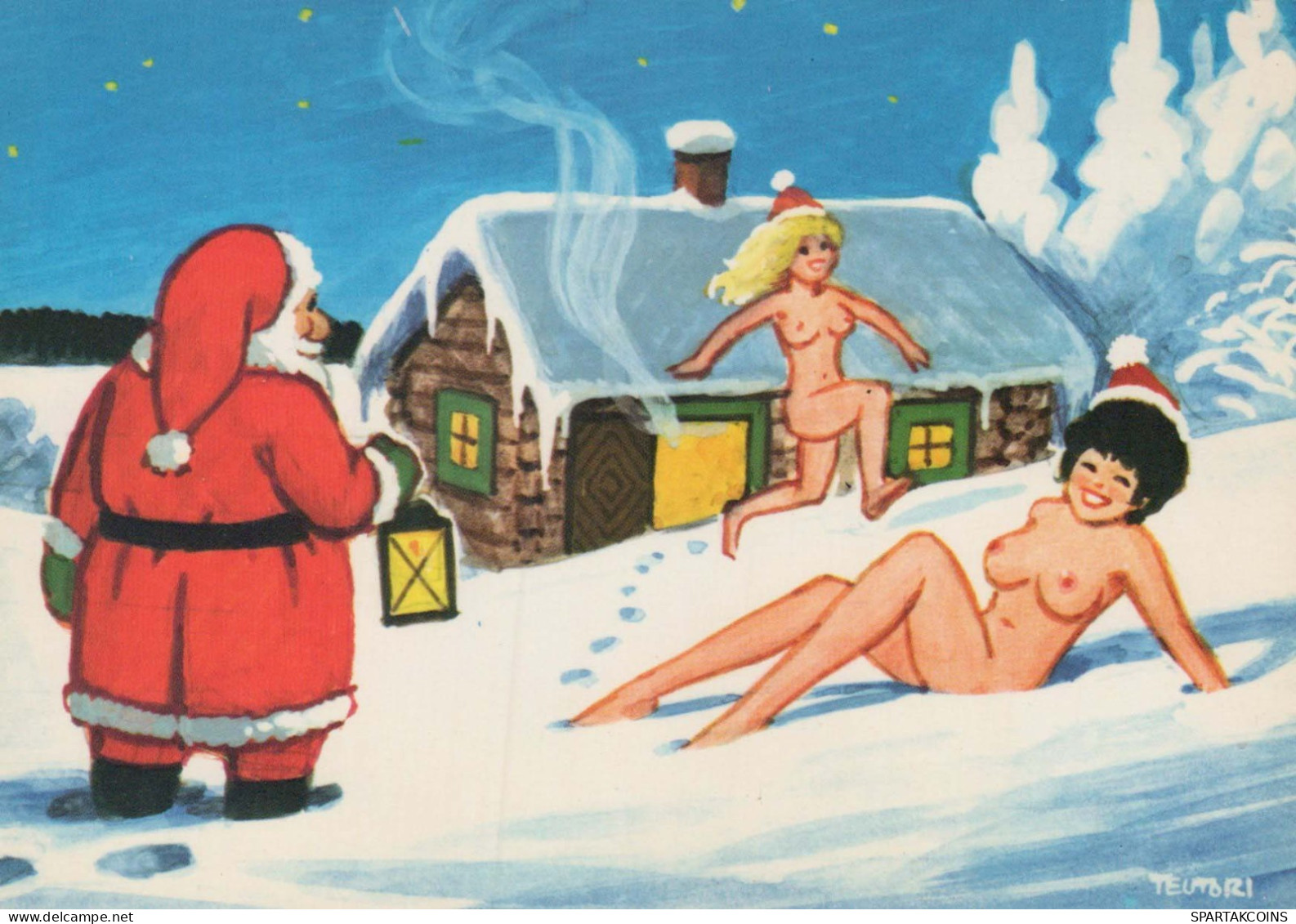 PÈRE NOËL Bonne Année Noël Vintage Carte Postale CPSM #PBL410.FR - Santa Claus