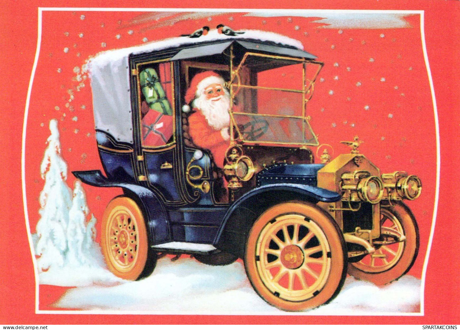 PÈRE NOËL Bonne Année Noël Vintage Carte Postale CPSM #PBL087.FR - Santa Claus