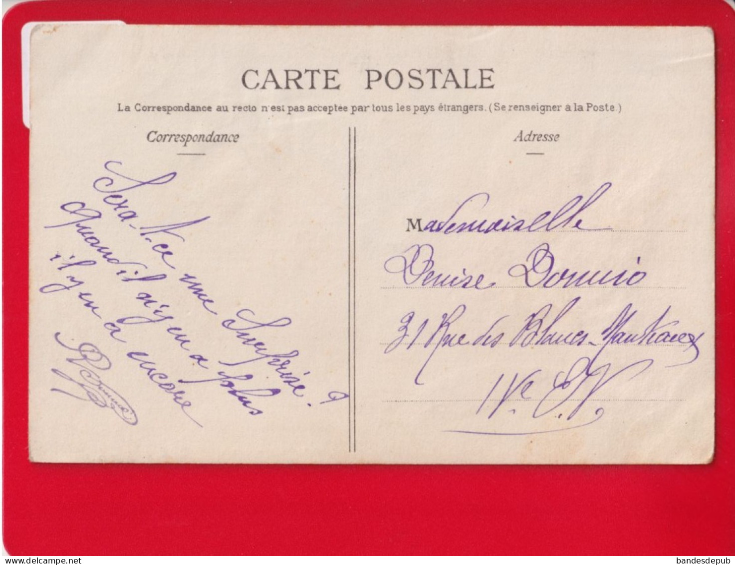 CPA Collection Gourren Morbihan Applications Algues Marines ILE DE GROIX Adresse Donnio Paris Rue Blancs Manteaux 1907 - Groix