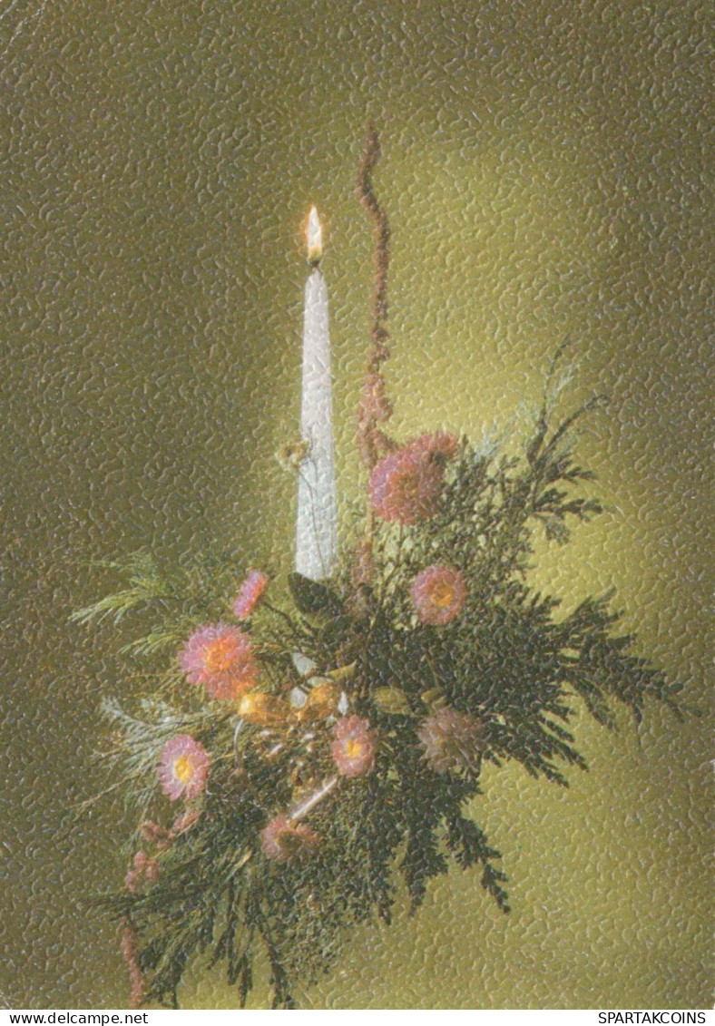 Bonne Année Noël BOUGIE Vintage Carte Postale CPSM #PBA776.FR - Año Nuevo