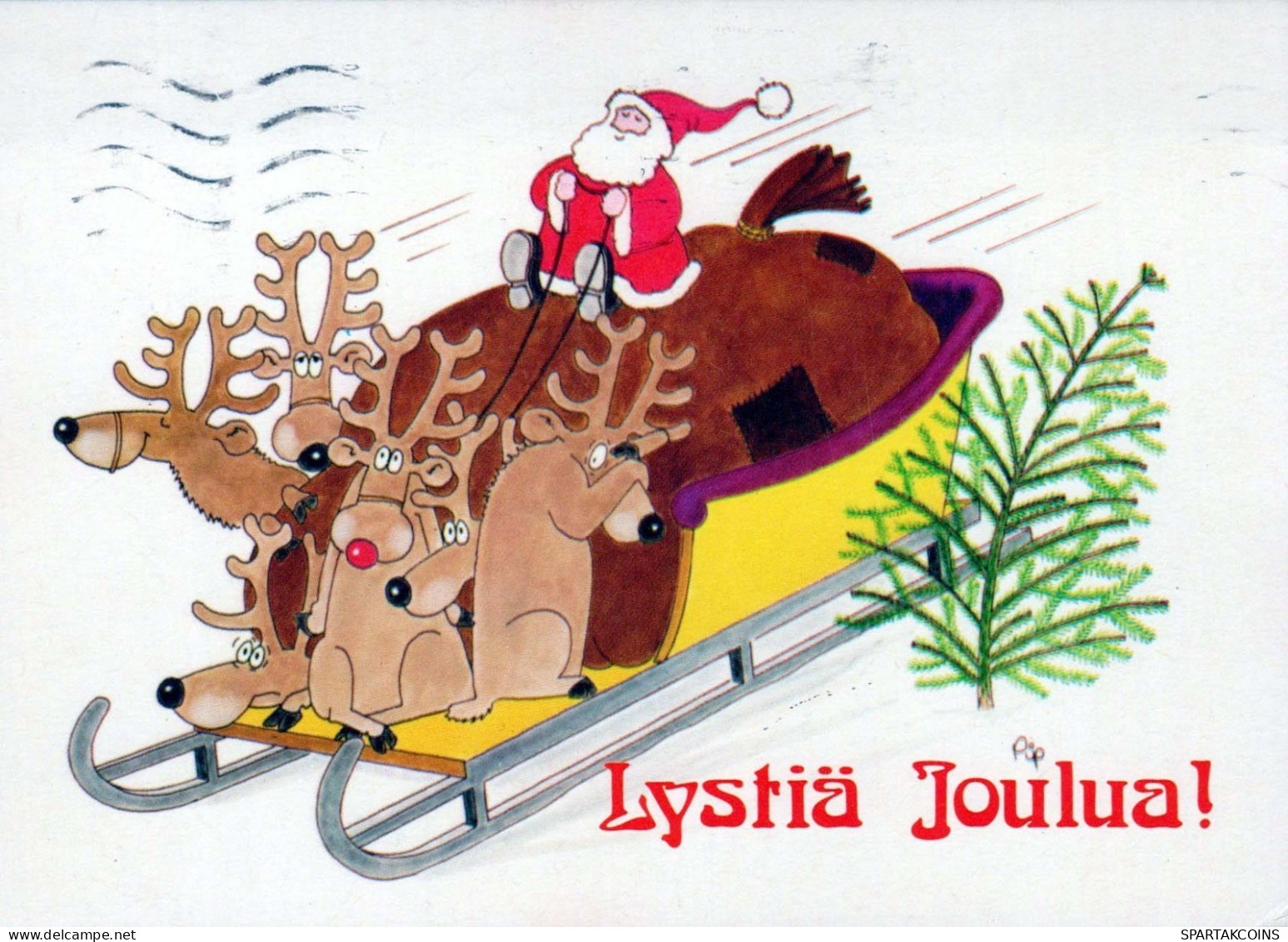 PÈRE NOËL Bonne Année Noël Vintage Carte Postale CPSM #PBB098.FR - Kerstman
