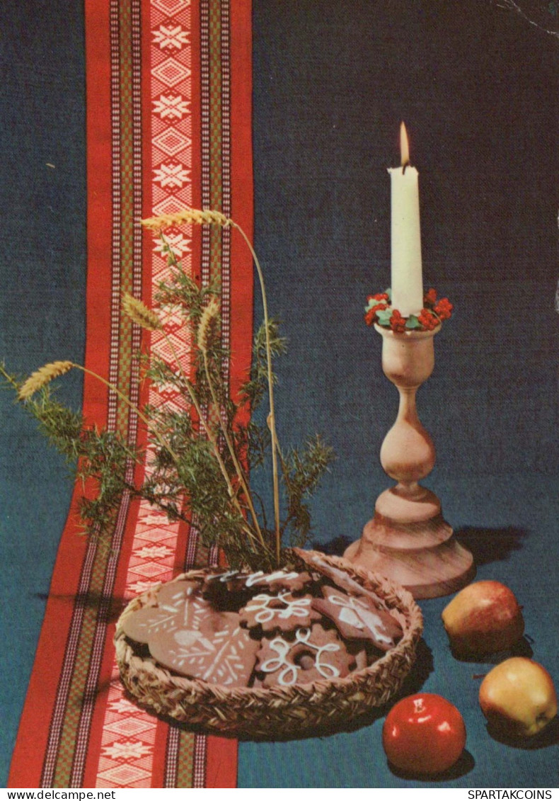 Bonne Année Noël BOUGIE Vintage Carte Postale CPSM #PBA397.FR - Año Nuevo