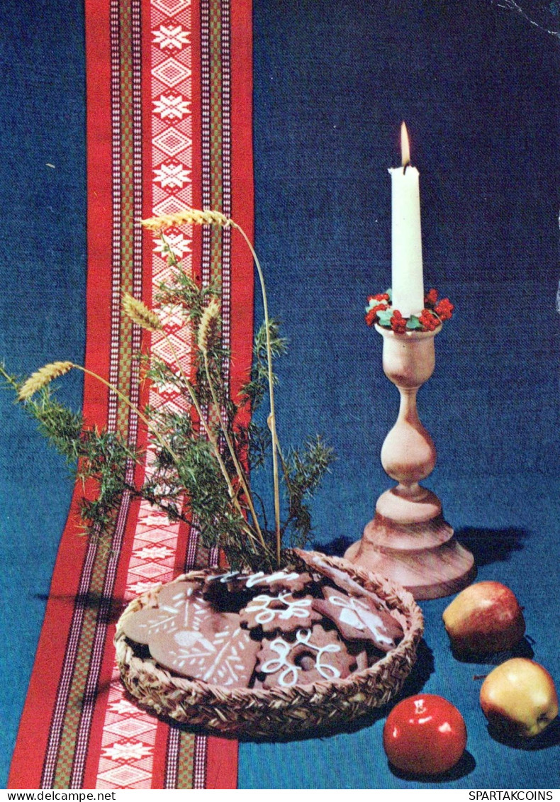 Bonne Année Noël BOUGIE Vintage Carte Postale CPSM #PBA397.FR - Año Nuevo