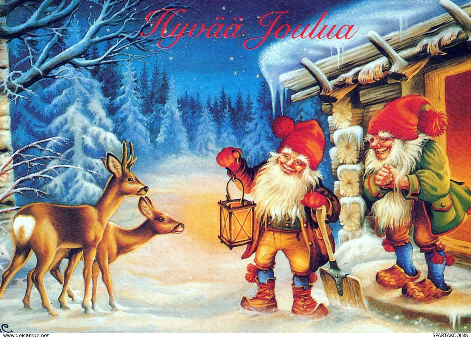 Bonne Année Noël GNOME Vintage Carte Postale CPSM #PBA714.FR - Año Nuevo