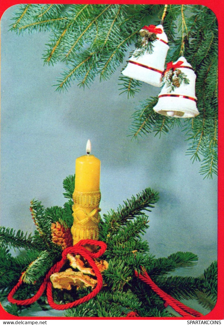 Bonne Année Noël BOUGIE Vintage Carte Postale CPSM #PBA216.FR - Año Nuevo