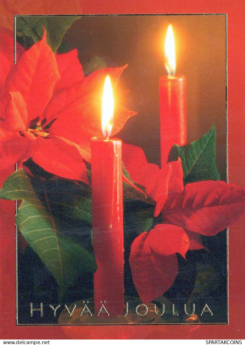 Bonne Année Noël BOUGIE Vintage Carte Postale CPSM #PAZ519.FR - Año Nuevo