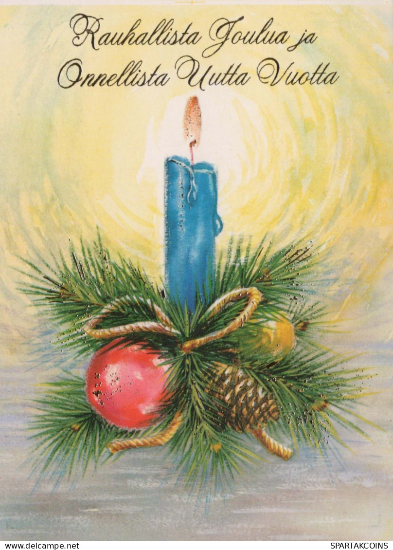 Bonne Année Noël BOUGIE Vintage Carte Postale CPSM #PBA156.FR - Año Nuevo