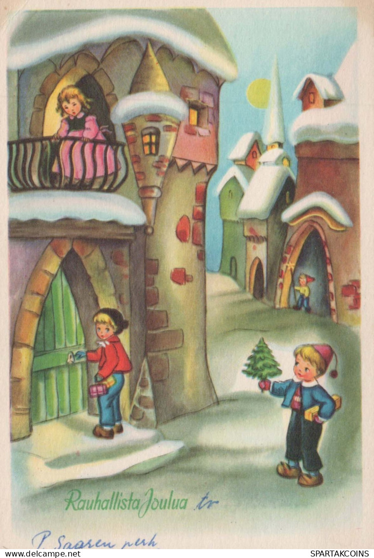 Bonne Année Noël ENFANTS Vintage Carte Postale CPSM #PAY876.FR - Año Nuevo