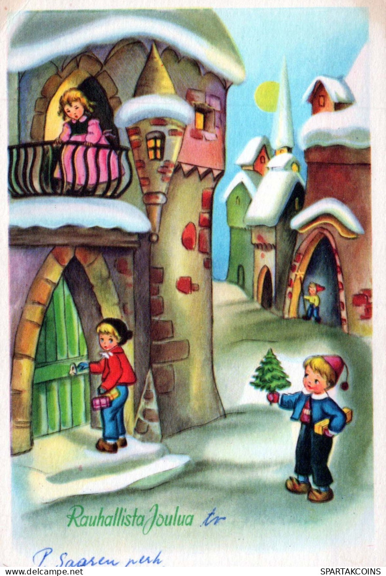 Bonne Année Noël ENFANTS Vintage Carte Postale CPSM #PAY876.FR - Año Nuevo