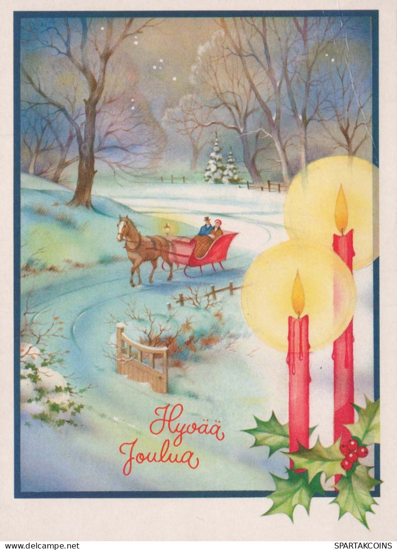 Bonne Année Noël CHEVAL Vintage Carte Postale CPSM #PAY294.FR - Año Nuevo