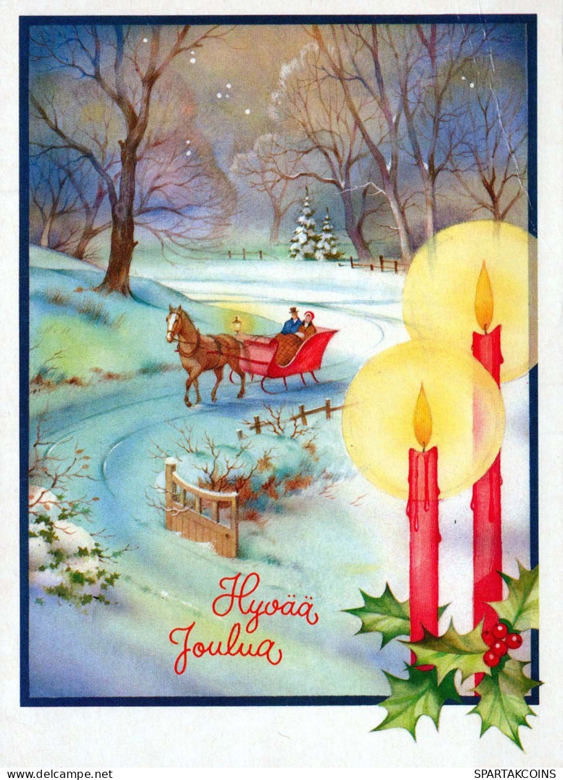 Bonne Année Noël CHEVAL Vintage Carte Postale CPSM #PAY294.FR - Año Nuevo