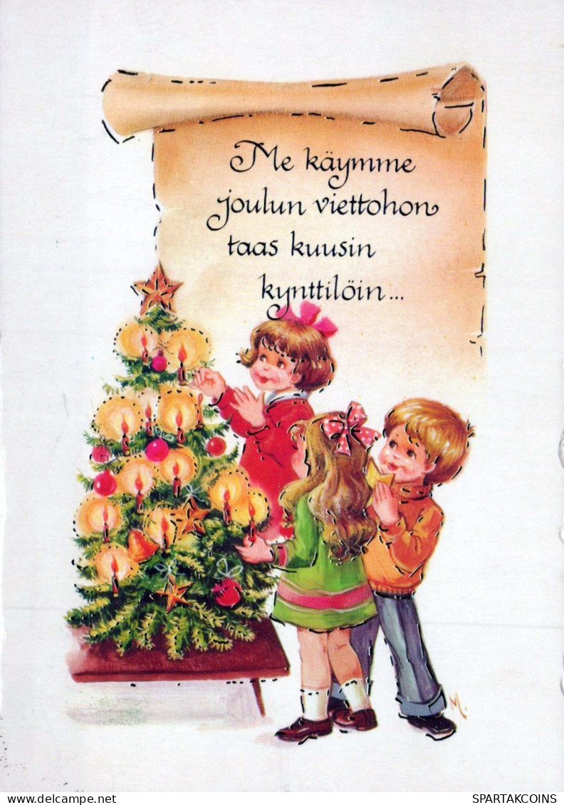 Bonne Année Noël ENFANTS Vintage Carte Postale CPSM #PAY039.FR - Año Nuevo