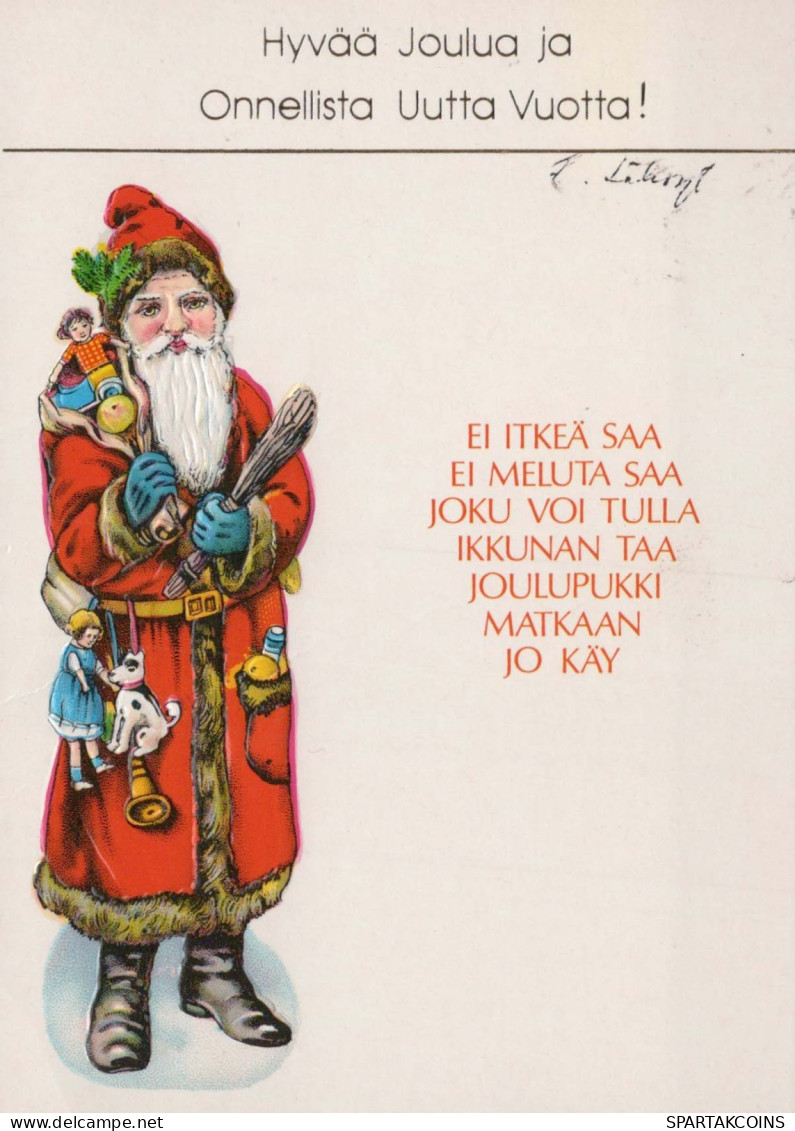 BABBO NATALE Buon Anno Natale Vintage Cartolina CPSM #PAU590.IT - Santa Claus