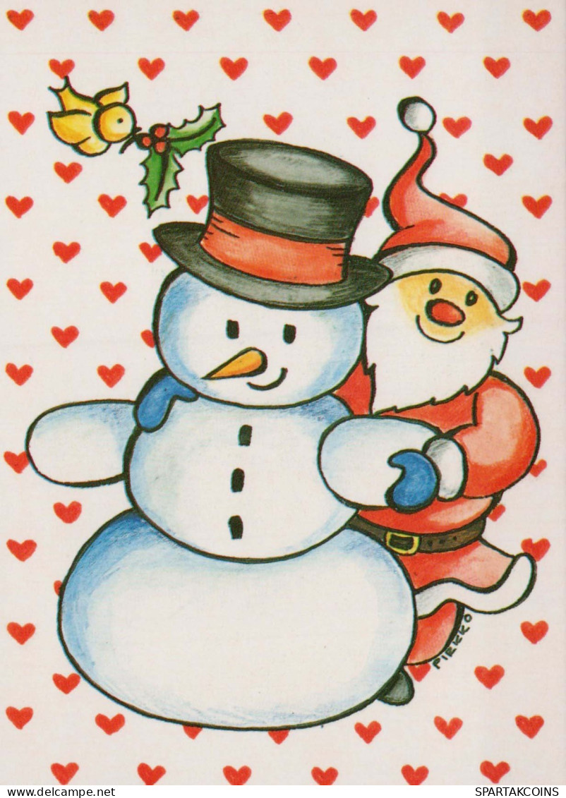 BABBO NATALE Buon Anno Natale PUPAZZO Vintage Cartolina CPSM #PAU385.IT - Santa Claus