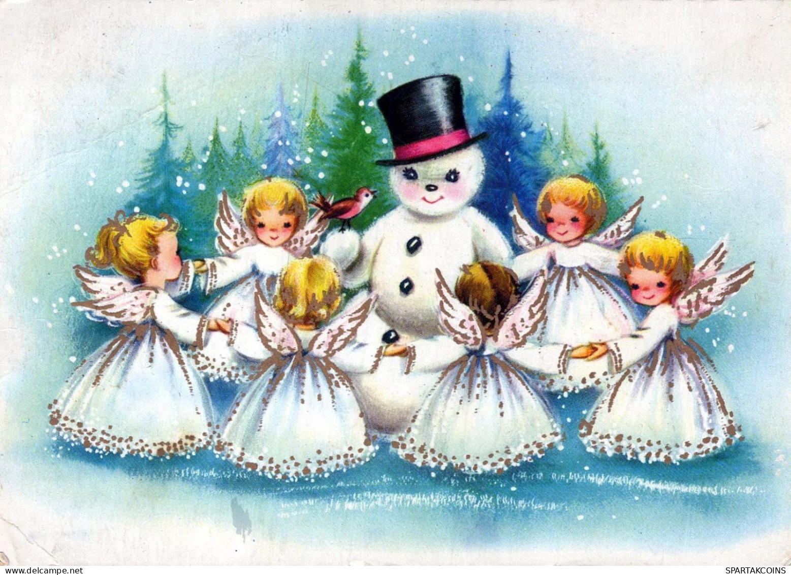 ANGELO Buon Anno Natale Vintage Cartolina CPSM #PAS748.IT - Angeli