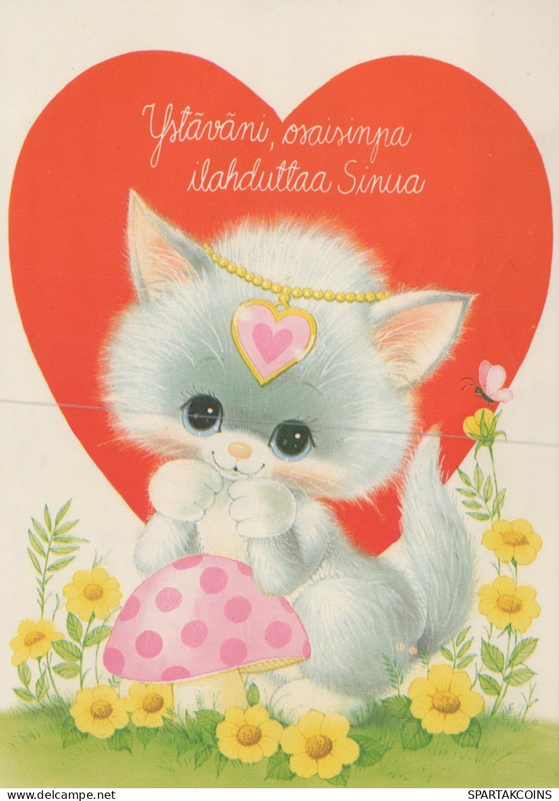 GATTO KITTY Animale Vintage Cartolina CPSM #PAM222.IT - Chats