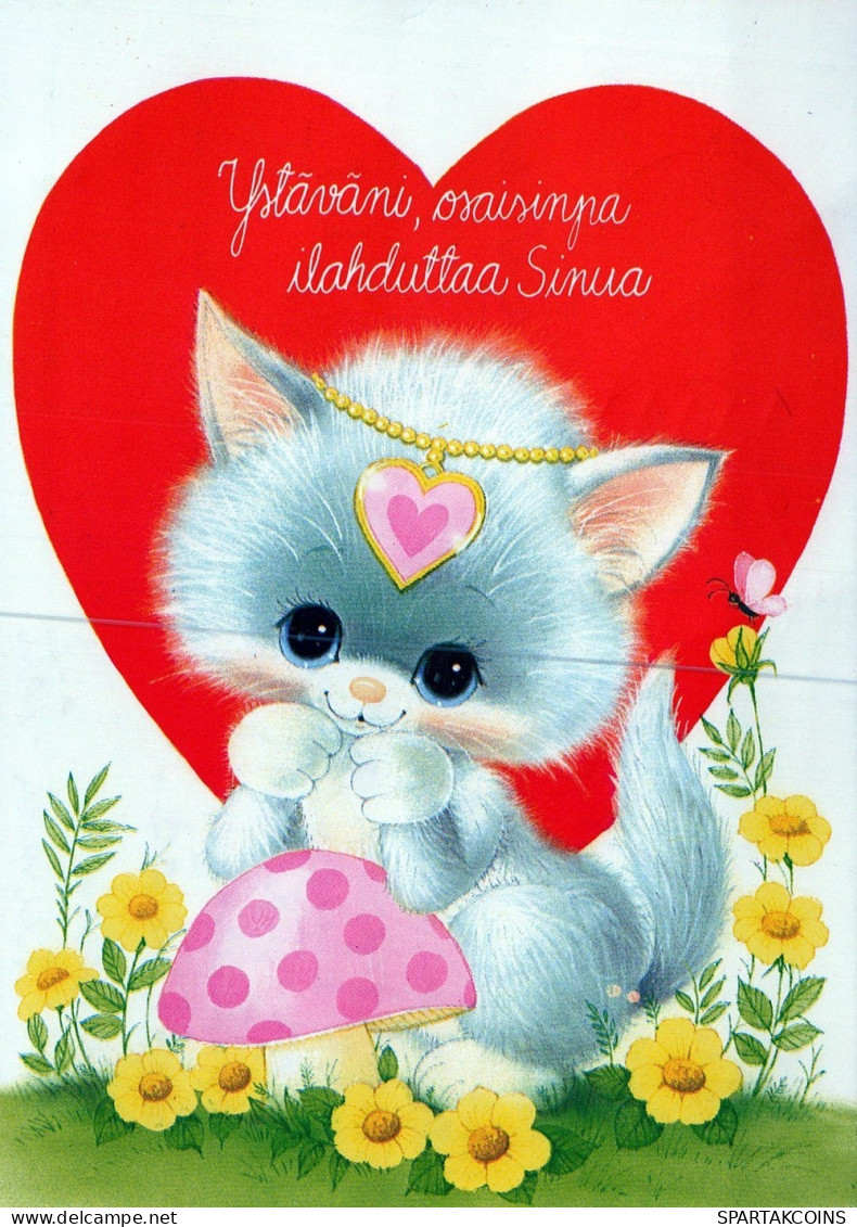 GATTO KITTY Animale Vintage Cartolina CPSM #PAM222.IT - Chats