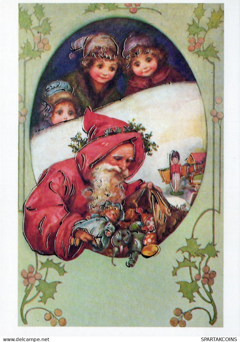 BABBO NATALE BAMBINO Natale Vintage Cartolina CPSM #PAK362.IT - Kerstman