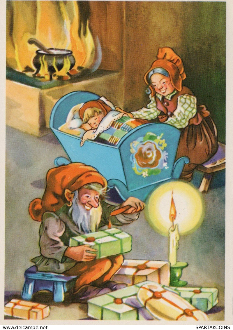 BABBO NATALE BAMBINO Natale Vintage Cartolina CPSM #PAK286.IT - Kerstman