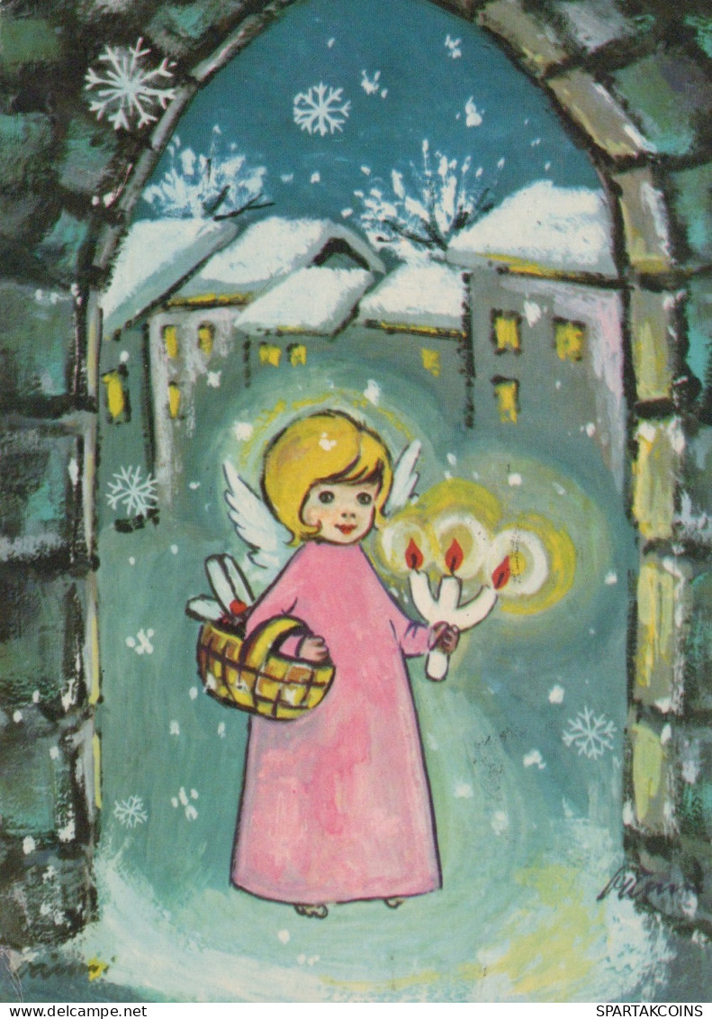 ANGELO Buon Anno Natale Vintage Cartolina CPSM #PAJ379.IT - Engelen