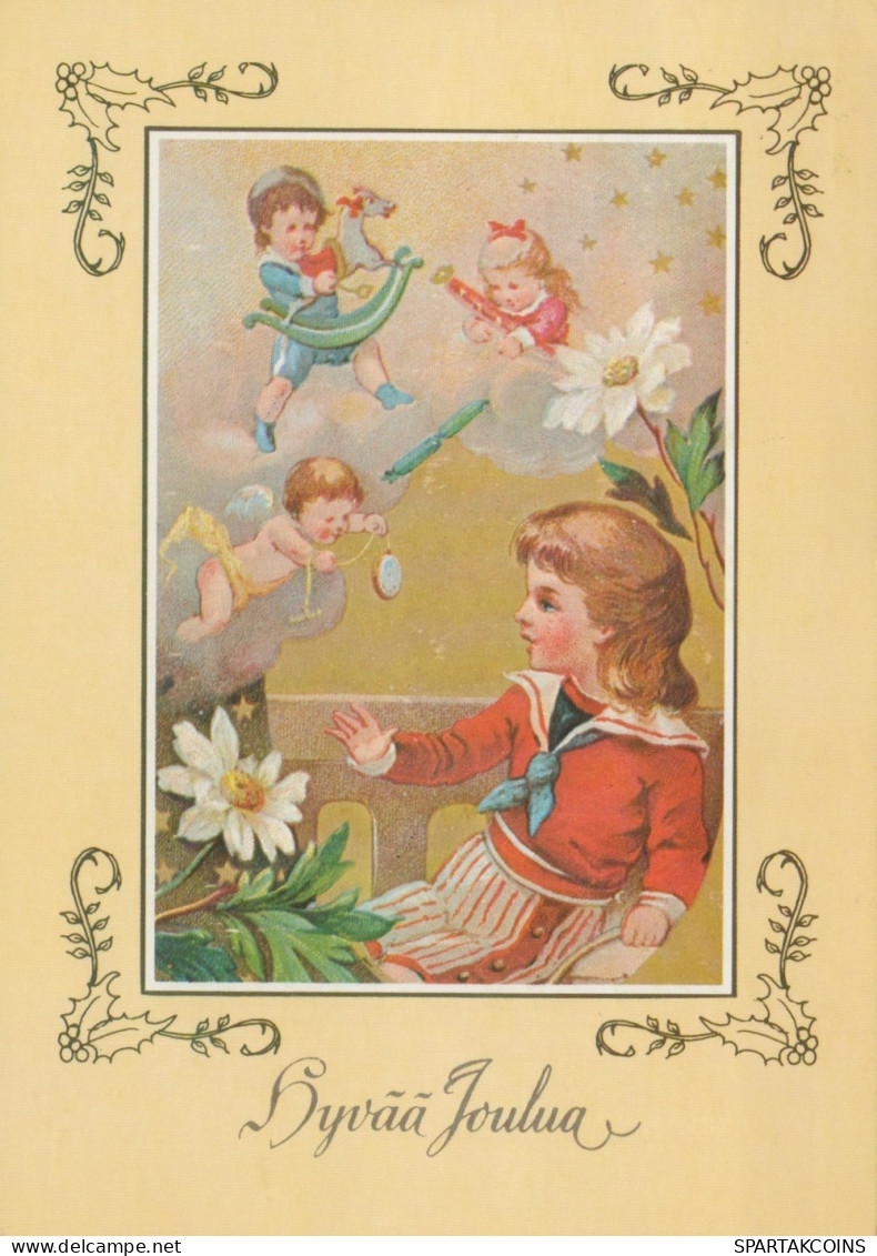 ANGELO Buon Anno Natale Vintage Cartolina CPSM #PAJ188.IT - Angeli