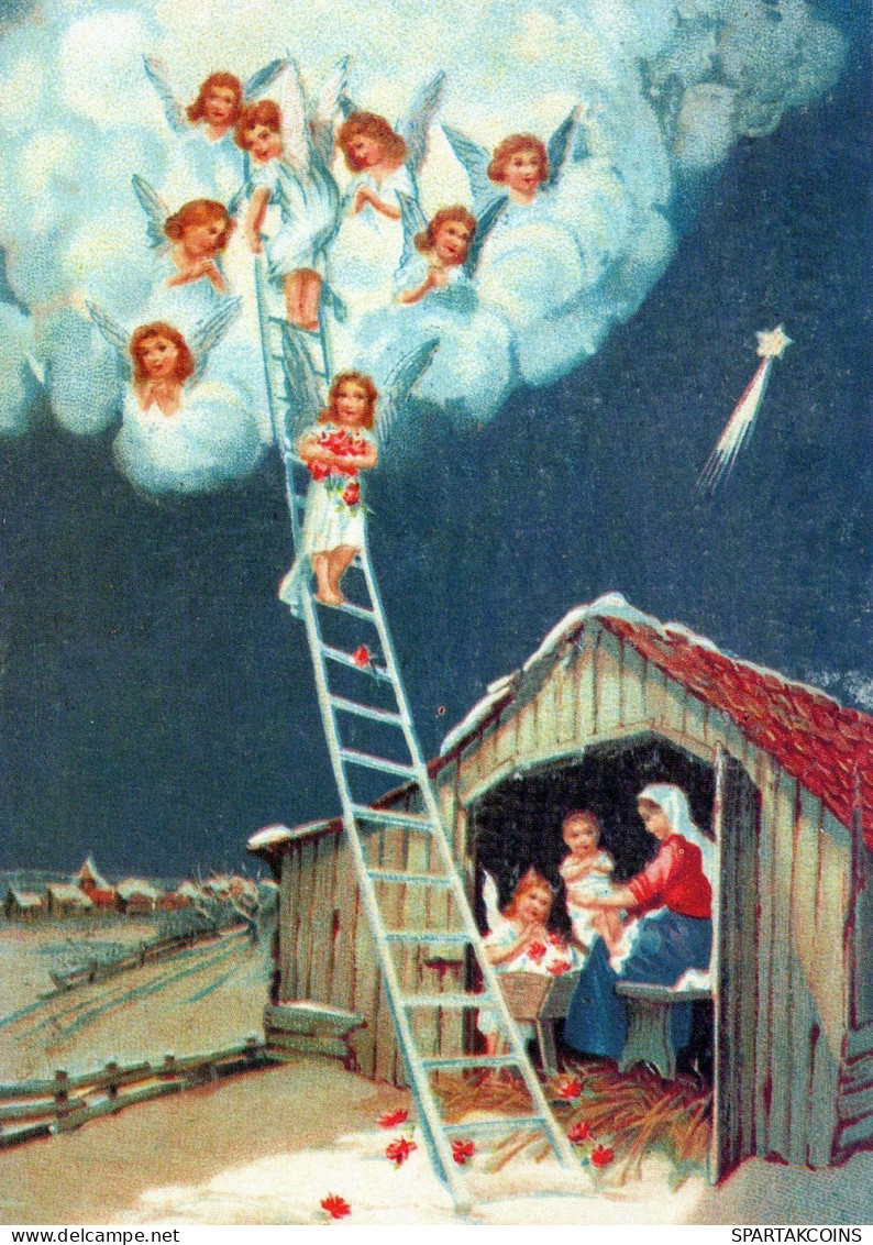 ANGELO Buon Anno Natale Vintage Cartolina CPSM #PAH370.IT - Engelen