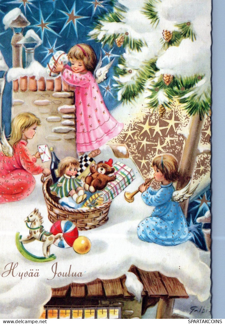 ANGELO Buon Anno Natale Vintage Cartolina CPSM #PAG989.IT - Engel