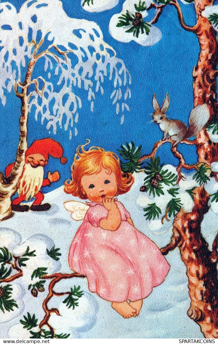 ANGELO Buon Anno Natale Vintage Cartolina CPSMPF #PAG739.IT - Anges