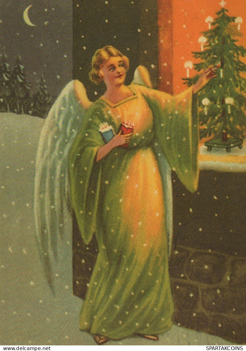 ANGELO Buon Anno Natale Vintage Cartolina CPSM #PAH241.IT - Anges