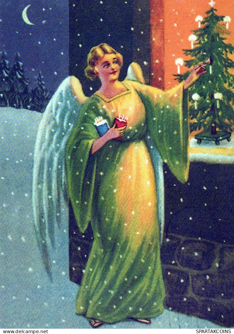 ANGELO Buon Anno Natale Vintage Cartolina CPSM #PAH241.IT - Engel