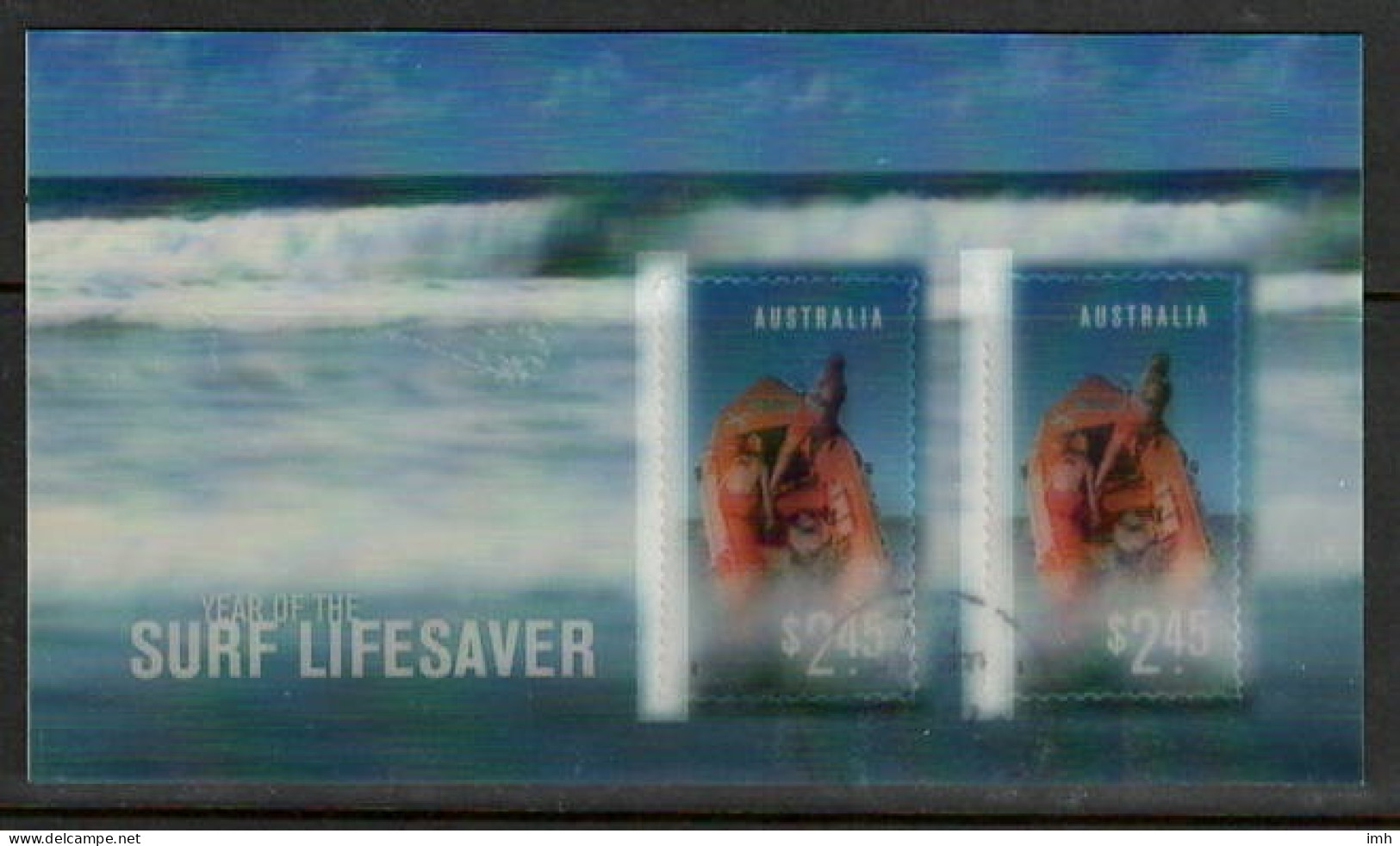 2007 Australia  Year Of LifeSaving. $2.45 Stamp In A Pair In Miniature Sheet.  Lenticular Or 3D Effect    Fine Used - Gebruikt