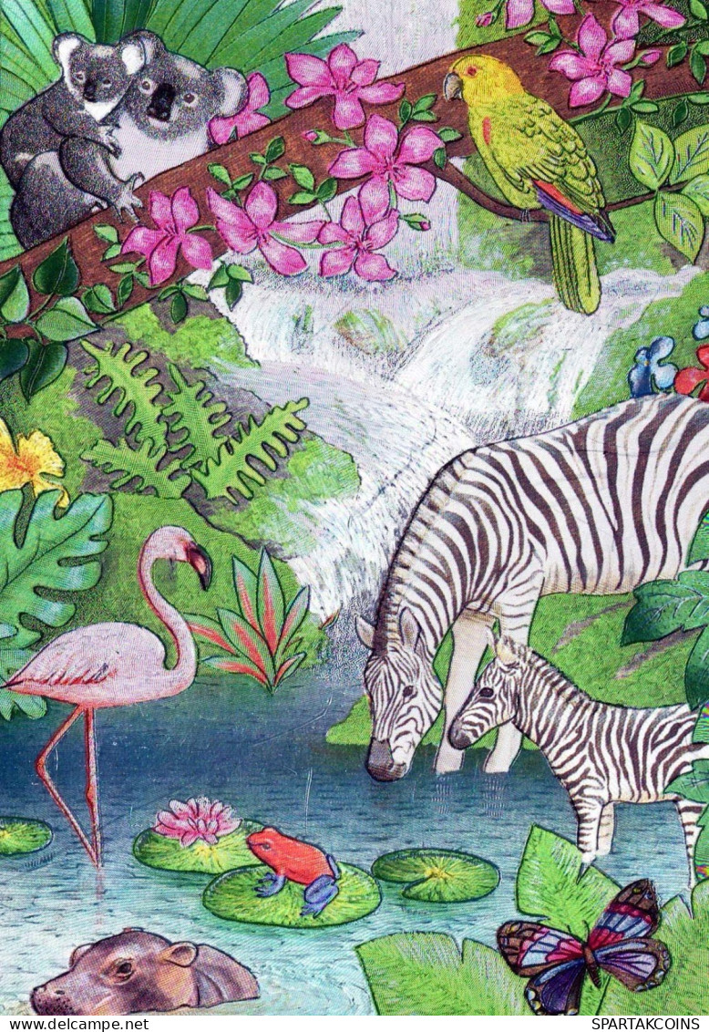 ZEBRA Tier LENTICULAR 3D Vintage Ansichtskarte Postkarte CPSM #PAZ151.DE - Zebre