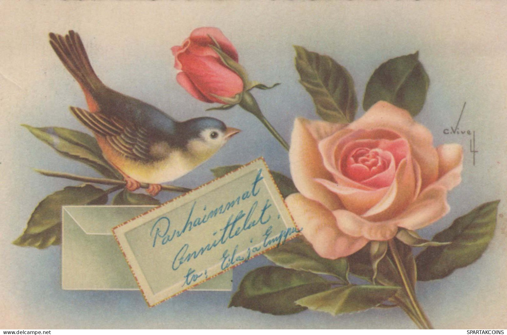 FLOWERS Vintage Ansichtskarte Postkarte CPSMPF #PKG087.DE - Flowers