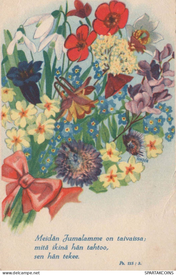 FLOWERS Vintage Ansichtskarte Postkarte CPSMPF #PKG027.DE - Blumen